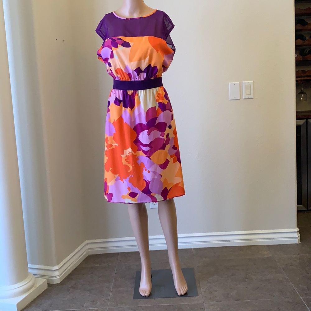 Orange floral summer dress